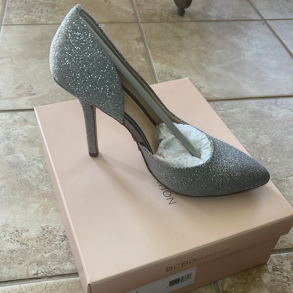 BCBGeneration Shoes - BCBGeneration Jaze Pewter Sparkle Pumps